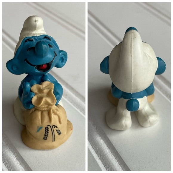 The Smurfs Miller Smurf w/ Wheat Sack Grain Mill Peyo Vintage Display Figurine - Picture 10 of 11